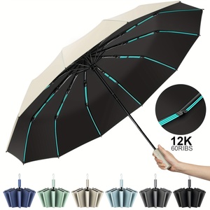 Không Thể Phá Vỡ 8K Xương Sườn Thiết Kế Cổ Điển Tự Động UV Mưa Ô Cao Cấp Bền Biểu Tượng Tùy Chỉnh Vòng Khóa Grip Paralalluvia Paraguas - Product Image 3