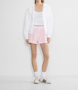 Pantalones Cortos de <span class=keywords><strong>Mujer</strong></span> Rosa de Moda OEM, Cintura Alta, Estilo Casual, con Bordado Técnico, Transpirables y de Corte Holgado - Product Image 1