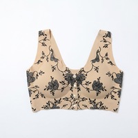 Soutien-gorge sans couture élégant à imprimé floral avec boutons, rembourré et confortable, idéal pour un cadeau d'anniversaire – Prix direct usine OEM