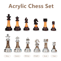 Jeu d'échecs en acrylique et lucite, pièces modernes en plexiglas néon, style Urban Outfitters, design Tizo, jeu classique