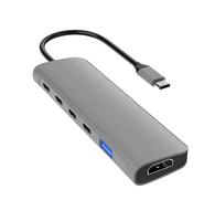 Adaptateur de concentrateur USB-C 6-en-1 avec HDTV 4K30Hz, 3 * Type-C 5Gbps, charge PD USB-A 3.0, 100W pour MacBook Pro/Air