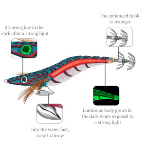 New Egi mực đồ gá lắp lure 2.5 #3.0 #3.5 # Glow mực lure câu cá sáng saltwater tôm bằng gỗ - Product Image 4