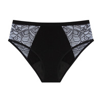 Culotte menstruelle réutilisable en fibre de bambou à 4 couches avec dentelle pour femme, certifiée Oeko-Tex