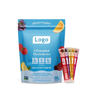 אבקת משקה אלקטרוליטים טבעוני להידרציה, <span class=keywords><strong>BCAA</strong></span>, לקטובצילוס גאסרי, פרה-ביוטיקה 20 מיליארד CFU, טעם פירות, מולטי-ויטמין - Product Image 1