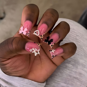 <span class=keywords><strong>Uñas</strong></span> Postizas Acrílicas Hechas a Mano con Forma de Pata de Pato, Acabado Brillante, Cobertura Completa, Punta Ancha y Acampanada <span class=keywords><strong>para</strong></span> Uso Diario en la Oficina - Product Image 6