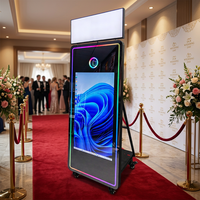 Cabina de Fotos con Espejo Mágico, Conjunto Completo con Pantalla Táctil, Espejo para Selfies con Luz RGB para Alquiler en Bodas y Eventos