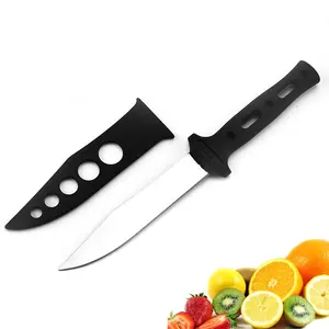 Utility Paring Kitchen Knife with Sheath Cover and Stainless Steel Blade Kitchen Cutting Foods Black, Custom Extremely Sharp