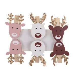 2023 Neues Spiel begünstigt Craft Christmas Reindeer Holzclip Mini Wäsche klammern Set