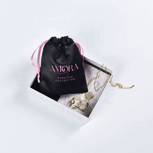 Wholesale Modern Satin Cosmetic <b>Bags</b> Dustproof Drawstring <b>Bags</b> Custom Underwear Packaging Small Cloth <b>Bags</b> Letter Storage - Product Image 2