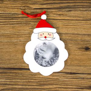 Wooden Santa Snowman Bell Snowflake Heart Hanging Photo Frame Christmas <b>Tree</b> <b>Ornaments</b> - Product Image 2