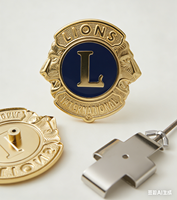 Emblema Metálico Antiguo Tradicional Lions International para Coche - Insignia Premium de Aleación de Zinc para Parrilla Delantera con Impresión UV y Kit de Montaje