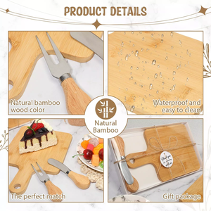 Tagliere per formaggio in legno con coltello per formaggio - Product Image 4