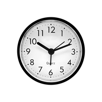 Reloj Despertador de Cuarzo de Plástico Negro de 3 Pulgadas, Minimalista, Silencioso, con Pantalla de Agujas, Logotipo Personalizado, para Eventos Promocionales, con Batería