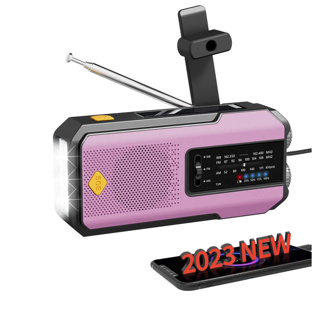 Emergency Radio Multi-Function 2000mAh Large Capacity USB Rechargeable Outdoor Portable AM/FM/NOAA Weather SOS Flashlight Radio