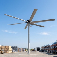 Industrieller Axialventilator mit Aluminiumlegierungsflügeln, 12 Fuß Durchmesser, Touch-Steuerung, Kugellager, Deckenmontage, Geräuscharm 38dB, 6-Flügel-Ventilator