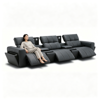 Canapé inclinable électrique intelligent pour home cinéma, 2, 3 ou 4 places, avec lumières de lecture, doubles consoles et porte-gobelets pour salon