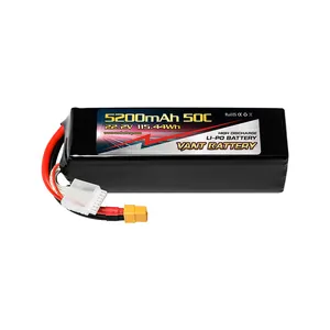 Batterie lipo rc haute performance poids le plus léger de qualité supérieure 5200mah <span class=keywords><strong>50c</strong></span> 22.2v 6s pour grands avions Helis Quads - Product Image 1