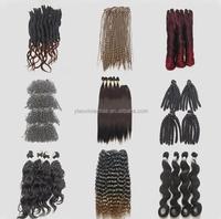 Extensions de Cheveux Synthétiques en Fibre Brésilienne, Perruque Sans Nœuds, Cheveux Premium Bio Organiques en Fibre Protéinée, Tissage Ondulé Profond