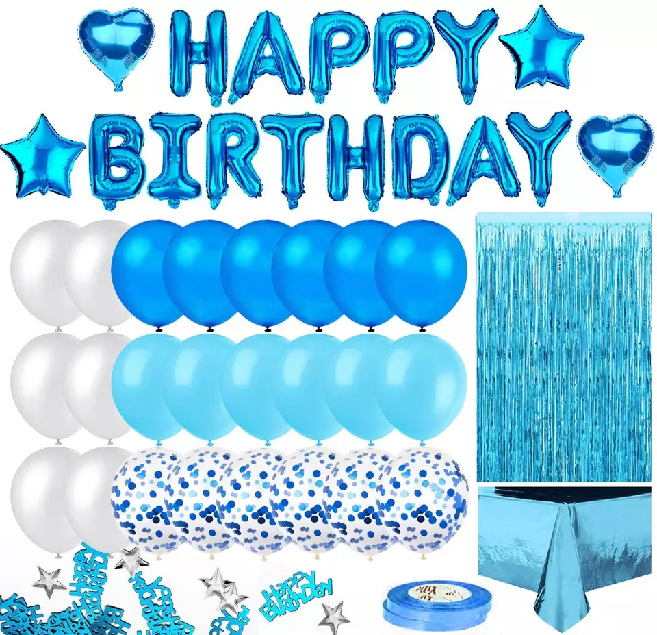 Striscione Olografico Blu Per 7° Compleanno - Decorazione Festa 3.9m, Adatto Interni/Esterni, Prodotto UK