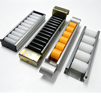 Rail de circulation en alliage d'aluminium à longueur personnalisée avec roues en PU jaunes pour système de rayonnage FIFO à gravité pour tuyaux Lean Pipe