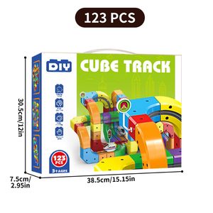 123 Piezas, Pista de Carreras Mágica Flexible para Armar, Tren STEM Electrónico, Cubos de Construcción, Juguetes de Rieles para Niños - Product Image 5