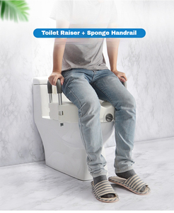Aluminum <strong>Raised</strong> <strong>Toilet</strong> <strong>Seat</strong> <strong>with</strong> Adjustable Armrest and 11cm Height Riser for Elderly Disabled Pregnant (White) - Product Image 2