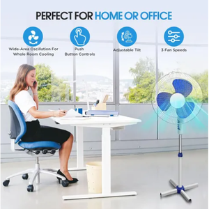 Ventola a piedistallo a 16 3 pale con telecomando a 3 velocità con supporto elettrico per raffreddamento ad aria 12V Box installazione spina - Product Image 6