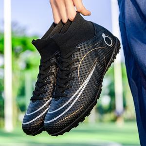 Chaussures <span class=keywords><strong>de</strong></span> <span class=keywords><strong>football</strong></span> à tige haute pour compétition professionnelle, en cuir synthétique, durables pour l'entraînement - Product Image 4