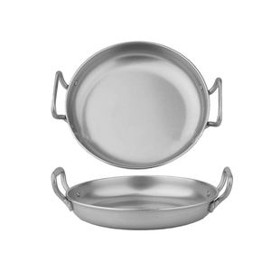 Sartén de doble oreja de acero inoxidable grueso del Ejército Coreano, olla seca, utensilios de cocina comerciales para mariscos, olla caliente de arroz español - Product Image 2