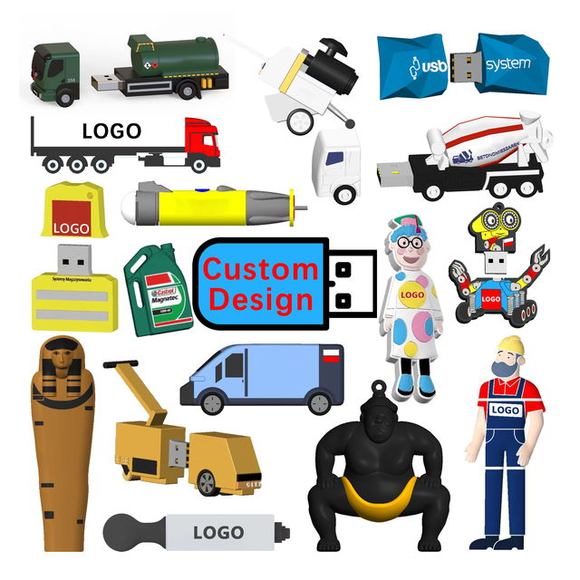 Custom Usb Memory Stick Flash Disk Cute Animal Aircraft Car 16Gb Shape Pendrive 3D Silicone Cartoon Pvc Rubber Usb Flash Drive