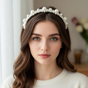 Serre-tête large vintage baroque en perles de 15 cm pour femme, accessoires de mariage et de fête, vente en gros - Product Image 2