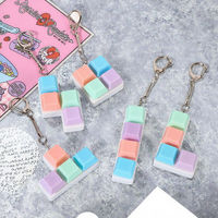 Custom Cute Cartoon Keychain Toy Click Fidget Luminescence Waterproof Keyboard Multiple Colors Light Acrylic Keycaps DIY