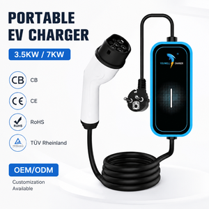 Nouveau <span class=keywords><strong>chargeur</strong></span> EV portable 3,5 kW 16A Type 2 certifié CE, station EVSE de niveau 2 IP65, courant réglable, écran LCD - Product Image 3