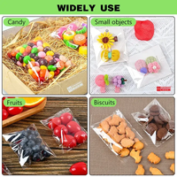 Sacs en plastique transparents personnalisés en OPP, auto-adhésifs, pour vêtements, bonbons, fruits, petits objets, pochettes PE CPE auto-scellantes