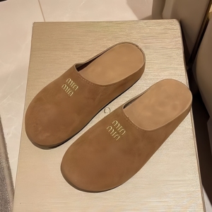 Femmes rétro Birkenstocks demi pantoufles automne/hiver décontracté bout fermé fond souple en cuir fond épais Mule - Product Image 5