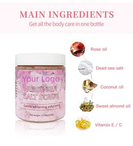 Exfoliante corporal hidratante de sal marina, producto de <span class=keywords><strong>Amazon</strong></span>, limpieza de rosas, OEM - Product Image 3