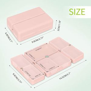 Organizador Diario, Estuche de Viaje Portátil con 7 Compartimentos [Diseño Plegable], Pastillero Magnético para Bolso o Bolsillo, Color Rosa Personalizado - Product Image 4
