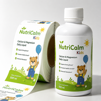 Étiquettes personnalisées pour flacons de vitamines et de calcium, autocollantes, imperméables, en vinyle, logo, emballage de compléments alimentaires, impression