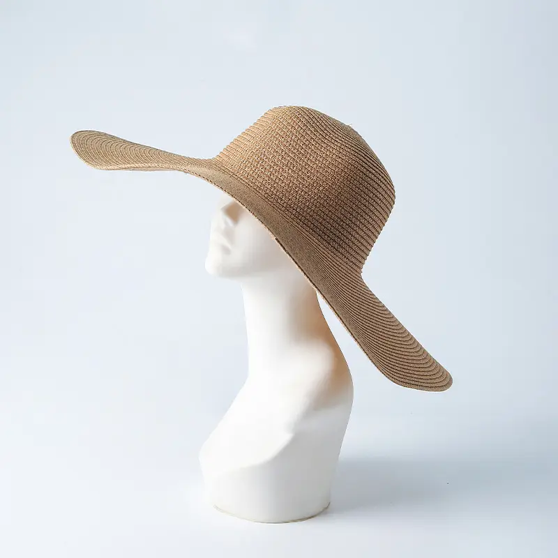 Summer sun foldable quality woman floppy custom wide brim sun beach straw hat
