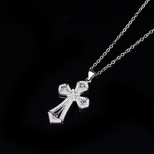 Trending Goods <span class=keywords><strong>925</strong></span> Joyas <span class=keywords><strong>de</strong></span> <span class=keywords><strong>plata</strong></span> esterlina Collar cruzado <span class=keywords><strong>de</strong></span> <span class=keywords><strong>plata</strong></span> chapado en oro Diseños 30 gramos - Product Image 1