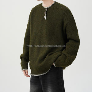 Pull tricoté doux à rayures contrastées, style rétro hivernal, col rond, unisexe, marque de mode neutre, passe-partout, pour couple - Product Image 3