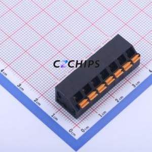 KFM736L-5.0-7P Spring Terminal Block Through hole Component (THT),P=5mm Connector 1x7P 5mm Black 7P - Product Image 1