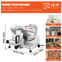 Nouvelle trancheuse à viande semi-automatique multifonctionnelle à épaisseur réglable Jinkun JK220A 180W 110V/230V avec corps en alliage d'aluminium