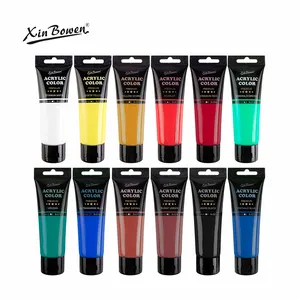 Xin Bowen Niet-Giftige Acryl Kleur Kunstenaars 'Hobby Pigment Hoge Kwaliteit Sneldrogende 6 Kleuren Acrylverf Sets