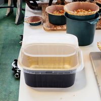 Récipient jetable en aluminium avec couvercles Moule à pizza en PET Plateau à tarte Moule à cupcake Tasse de cuisson