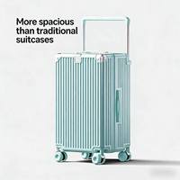 Nouvelle Valise Tendance à Poignée Large en ABS+PC, Coque Rigide, Fermeture Éclair Antidéflagrante TSA, Grande Capacité, Roues Silencieuses à 360 Degrés