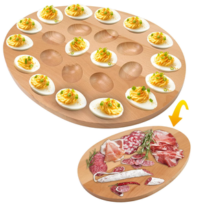 Hot bán 24 lỗ Reversible gỗ deviled trứng Platter và charcuterie Hội Đồng Quản trị deviled khay trứng Countertop cho nhà bếp họp mặt - Product Image 1