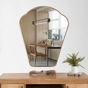 กระจกตกแต่งผนังทรงไม่สมมาตรขนาดใหญ่ กรอบโลหะทันสมัย สำหรับห้องนั่งเล่น - Product Image 1