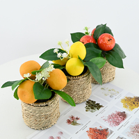 Künstlicher Orangenbaum 8,5cm Mandarinenpflanze im Topf Große Simulations-Bodenpflanze für Innenraumdekoration in Wohnzimmer Büro