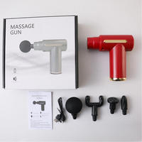 Masseur musculaire à percussion électrique portable miniature chinois, pistolet de massage avec 4 têtes de massage, fonction musicale, 1500 mAh